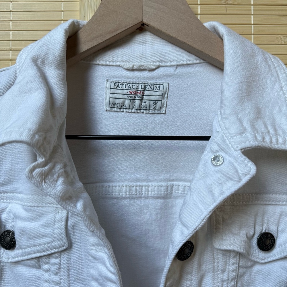 🖤 FatFace Tasha White Denim Jacket